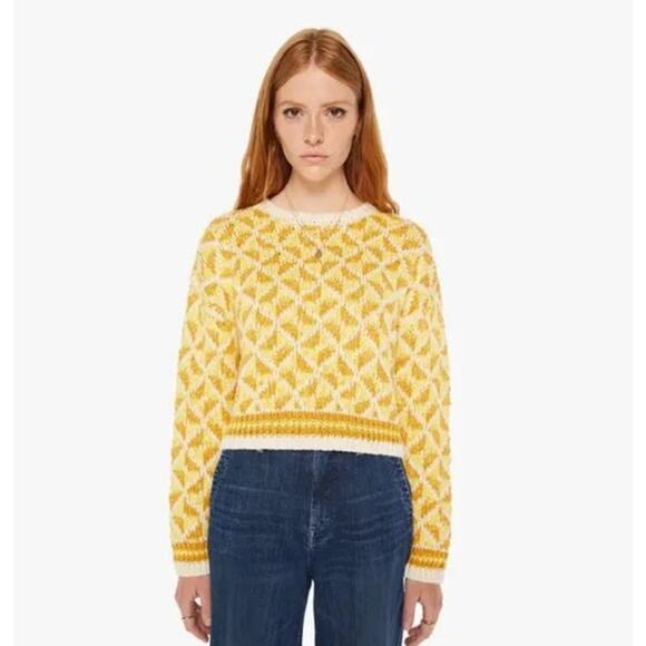 Mother The Itsy Crop Jumper All The Angles Sweater Sz M - Picture 1 of 7